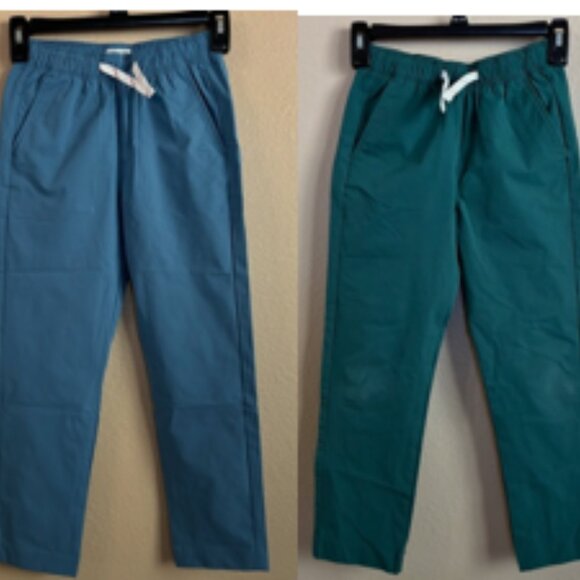 Crewcuts New Boys Size 7 Lot Two Pull On Performance Tech Pants Blue and Green - Picture 1 of 16